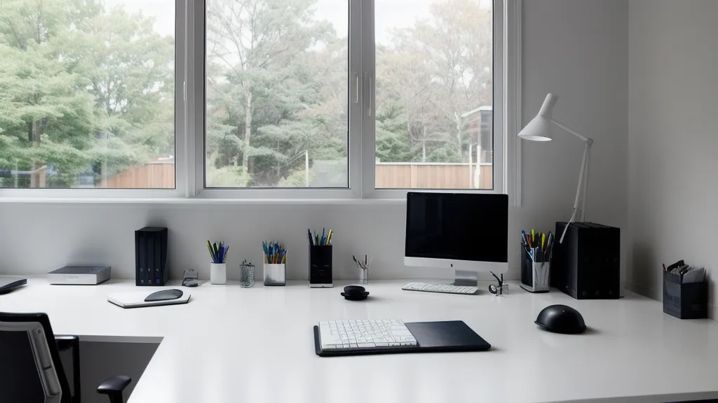 External backup drive and keyboard on a desk, part of a layered ransomware prevention and home network security backup routine