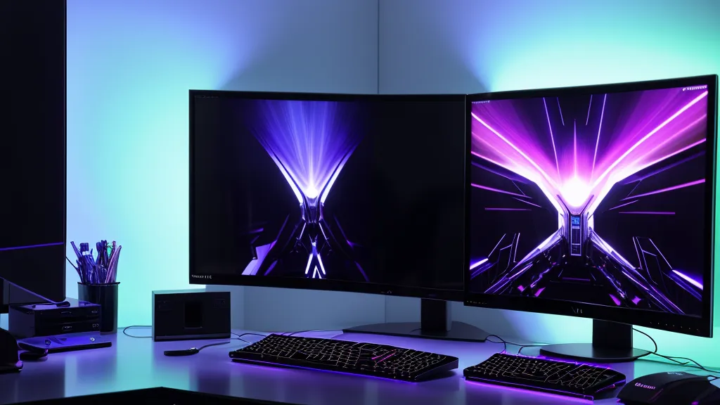 Dual monitor workstation setup in a professional home office
